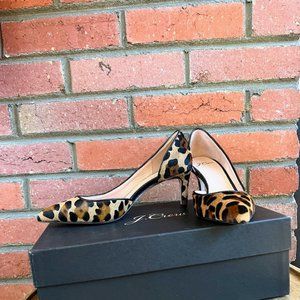 J.Crew calf hair leopard pumps size 5